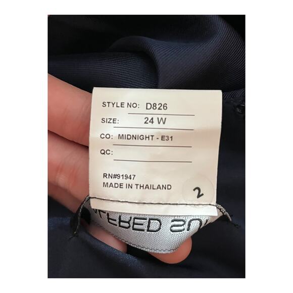 Alfred Sung dress D826 Square Neck Satin A-Line Gown blue size 24W - Picture 6 of 7